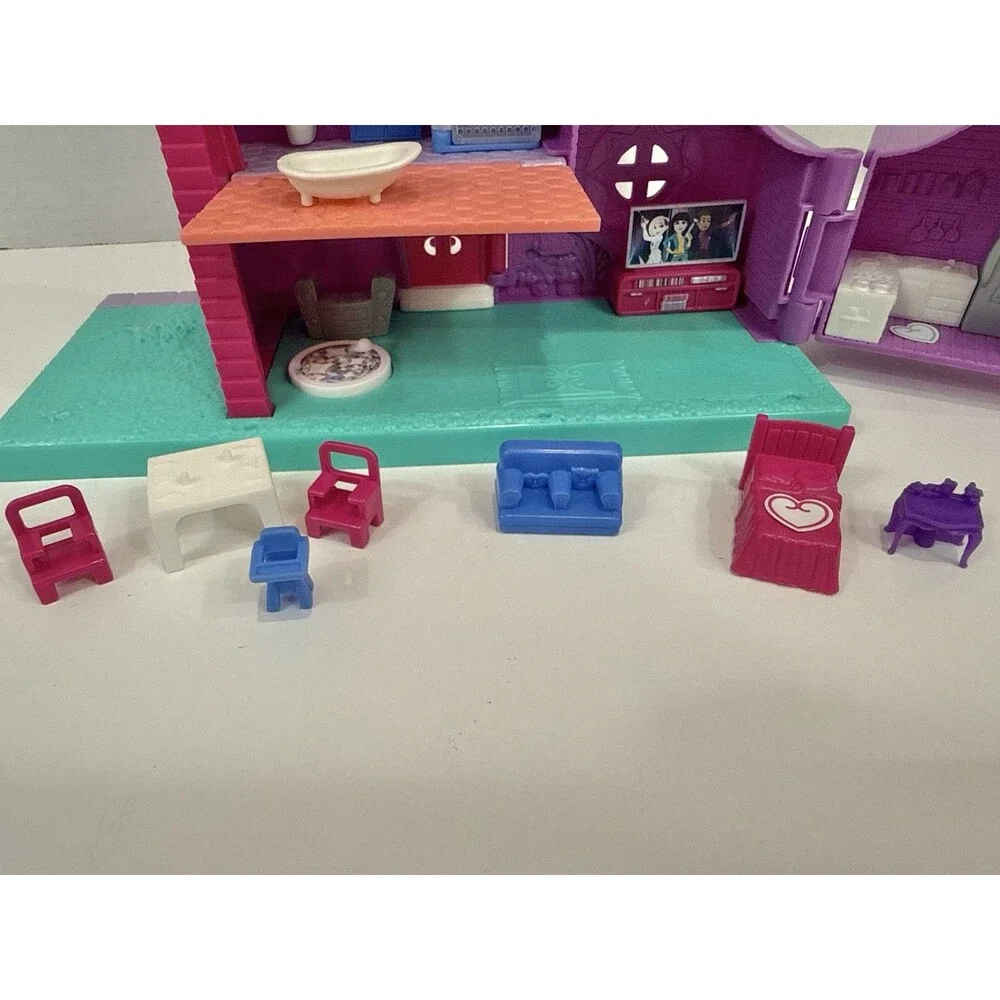 2018 Polly Pocket Pollyville House Playset Mattel Lot w/ Furniture Accessories